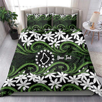 Personalised Cook Islands Palmerston Bedding Set Tiare Maori Polynesian Waves Tattoo LT14 - Polynesian Pride