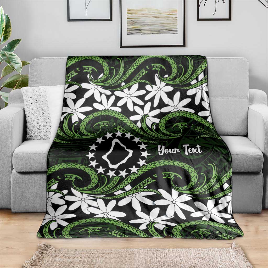 Personalised Cook Islands Palmerston Blanket Tiare Maori Polynesian Waves Tattoo LT14 - Polynesian Pride