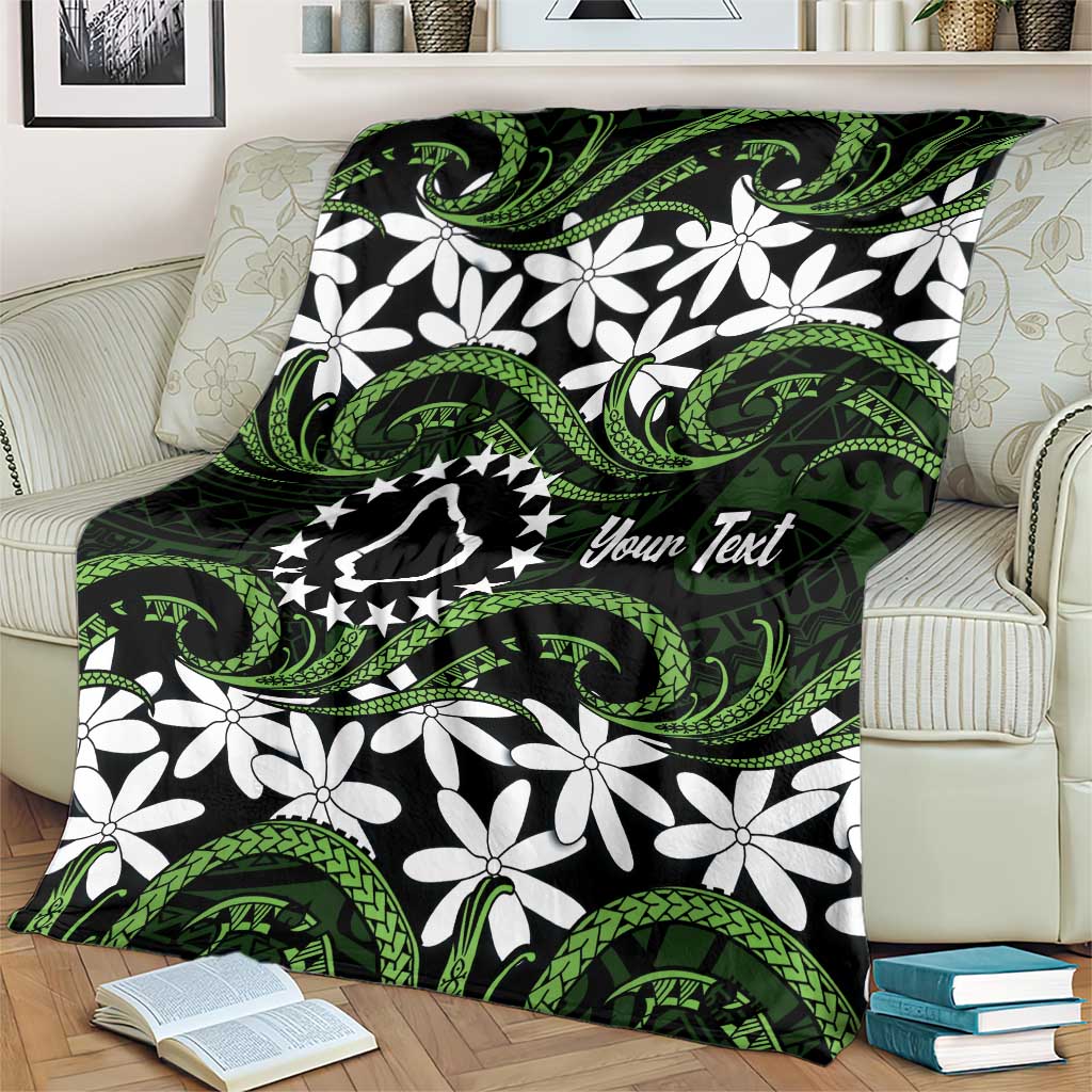 Personalised Cook Islands Palmerston Blanket Tiare Maori Polynesian Waves Tattoo LT14 - Polynesian Pride