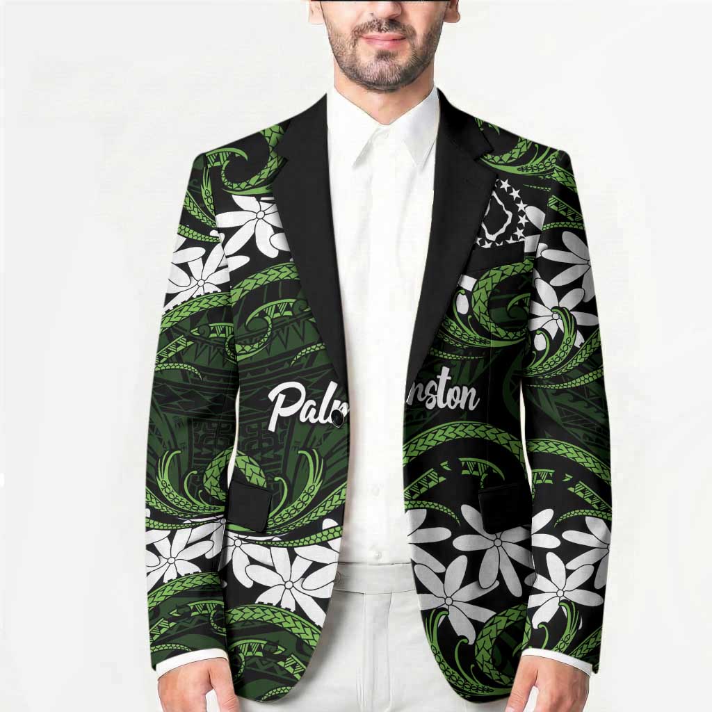 Personalised Cook Islands Palmerston Blazer Tiare Maori Polynesian Waves Tattoo LT14 - Polynesian Pride