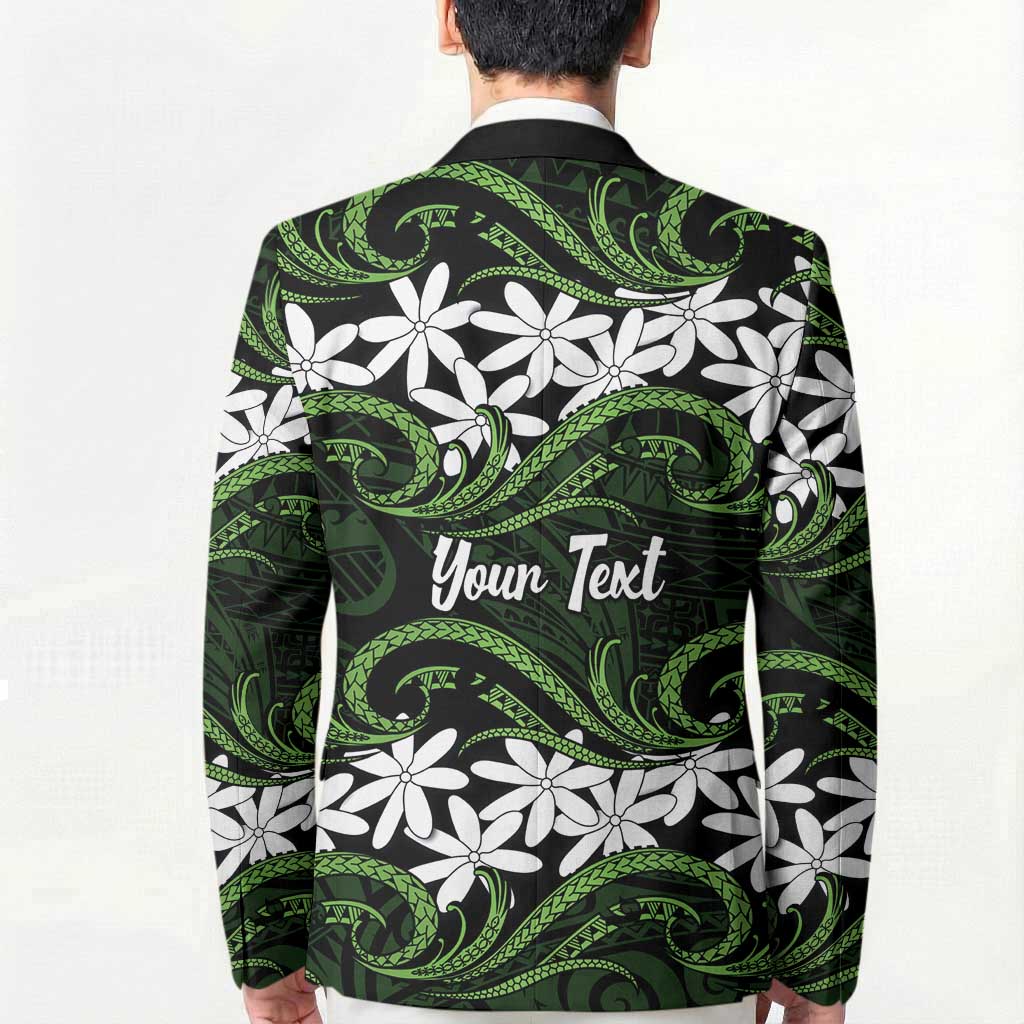 Personalised Cook Islands Palmerston Blazer Tiare Maori Polynesian Waves Tattoo LT14 - Polynesian Pride