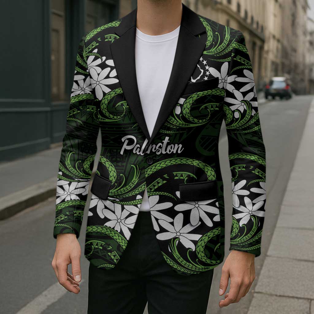Personalised Cook Islands Palmerston Blazer Tiare Maori Polynesian Waves Tattoo LT14 - Polynesian Pride