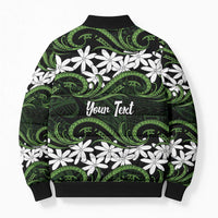 Personalised Cook Islands Palmerston Bomber Puffer Jacket Tiare Maori Polynesian Waves Tattoo LT14 - Polynesian Pride