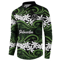 Personalised Cook Islands Palmerston Button Sweatshirt Tiare Maori Polynesian Waves Tattoo LT14 - Polynesian Pride