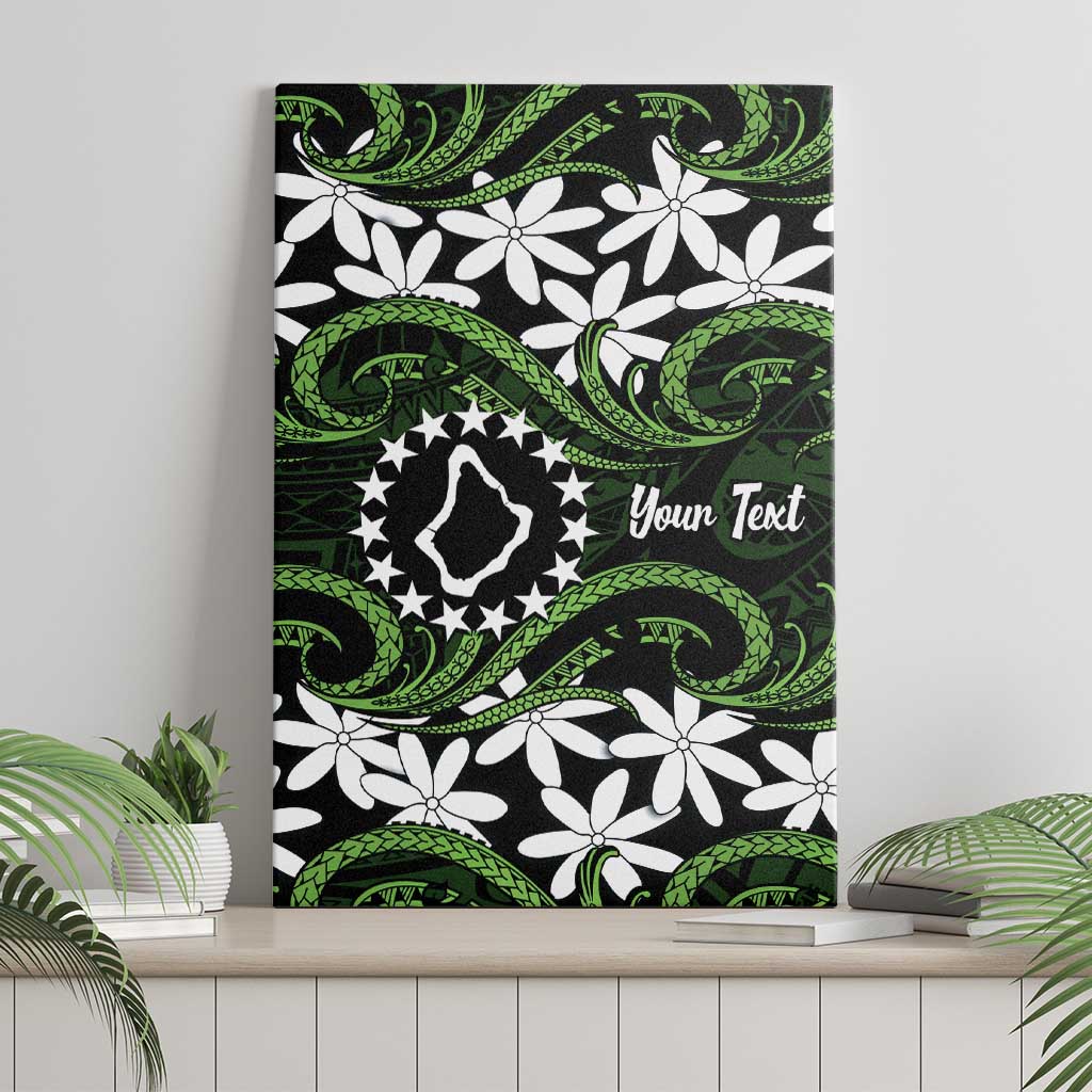 Personalised Cook Islands Palmerston Canvas Wall Art Tiare Maori Polynesian Waves Tattoo LT14 - Polynesian Pride