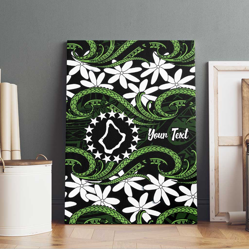 Personalised Cook Islands Palmerston Canvas Wall Art Tiare Maori Polynesian Waves Tattoo LT14 - Polynesian Pride