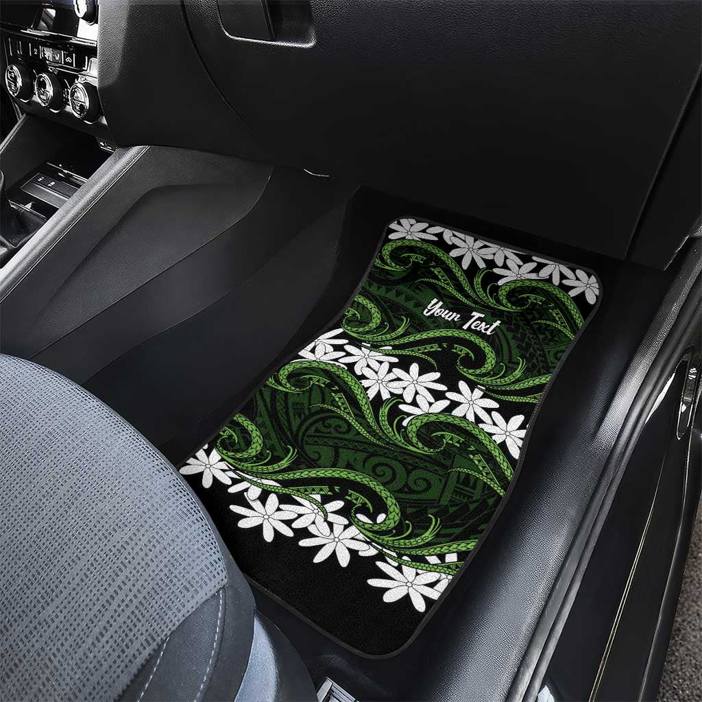 Personalised Cook Islands Palmerston Car Mats Tiare Maori Polynesian Waves Tattoo LT14 - Polynesian Pride