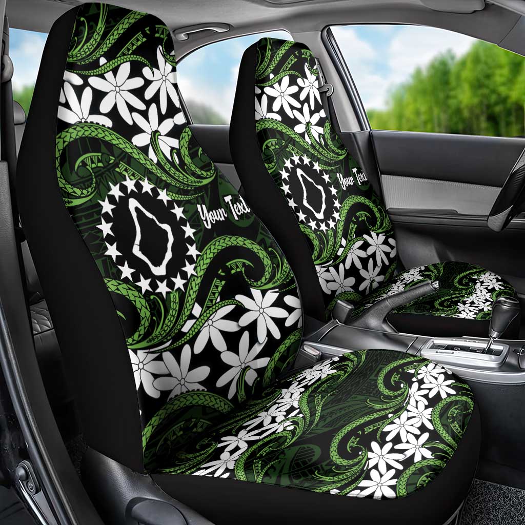 Personalised Cook Islands Palmerston Car Seat Cover Tiare Maori Polynesian Waves Tattoo LT14 - Polynesian Pride