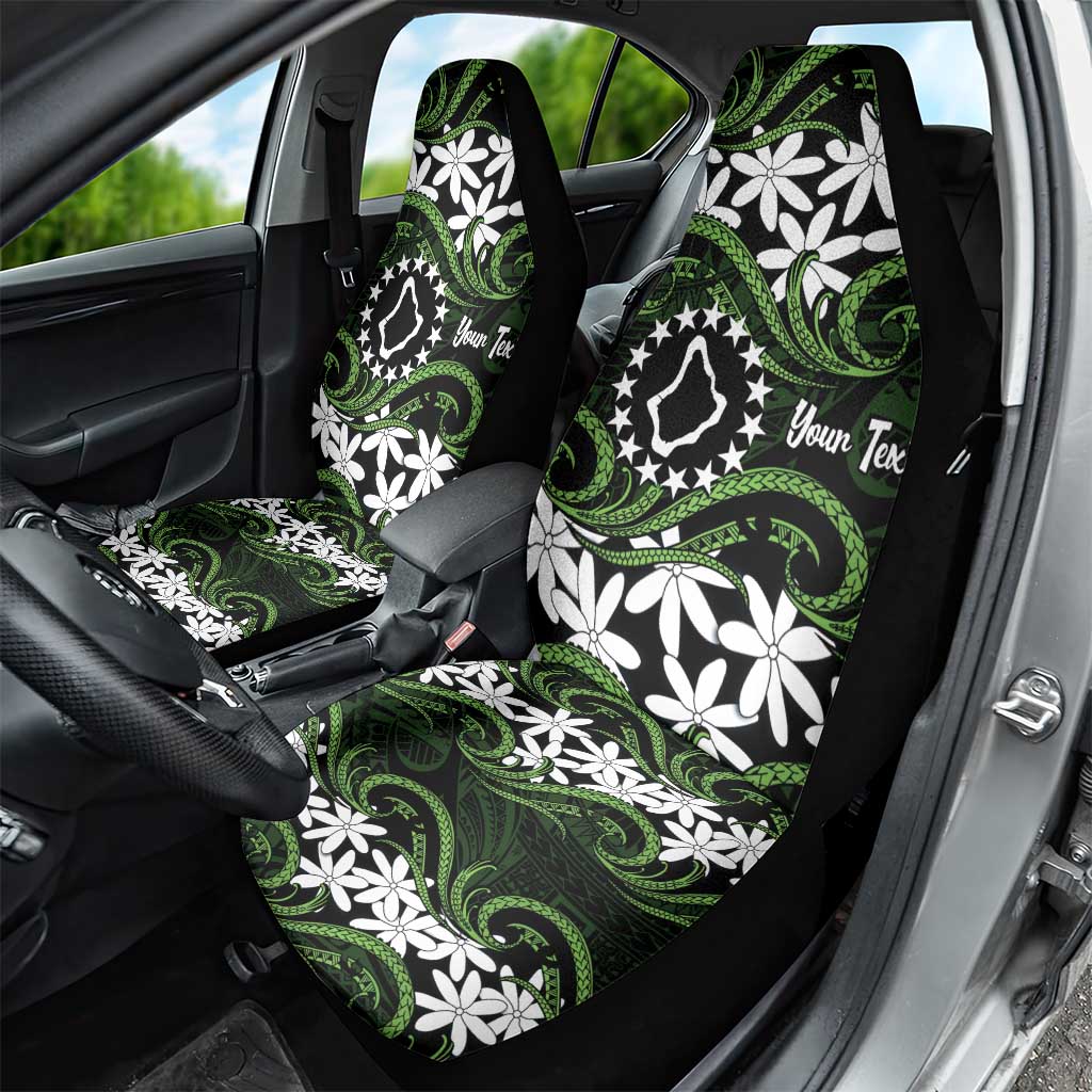 Personalised Cook Islands Palmerston Car Seat Cover Tiare Maori Polynesian Waves Tattoo LT14 - Polynesian Pride