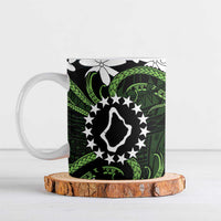 Personalised Cook Islands Palmerston Ceramic Mug Tiare Maori Polynesian Waves Tattoo LT14 Green - Polynesian Pride