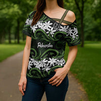Personalised Cook Islands Palmerston Cross Shoulder Shirt Tiare Maori Polynesian Waves Tattoo LT14 - Polynesian Pride