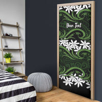 Personalised Cook Islands Palmerston Door Cover Tiare Maori Polynesian Waves Tattoo LT14 - Polynesian Pride