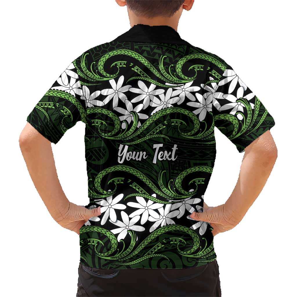 Personalised Cook Islands Palmerston Family Matching Mermaid Dress and Hawaiian Shirt Tiare Maori Polynesian Waves Tattoo