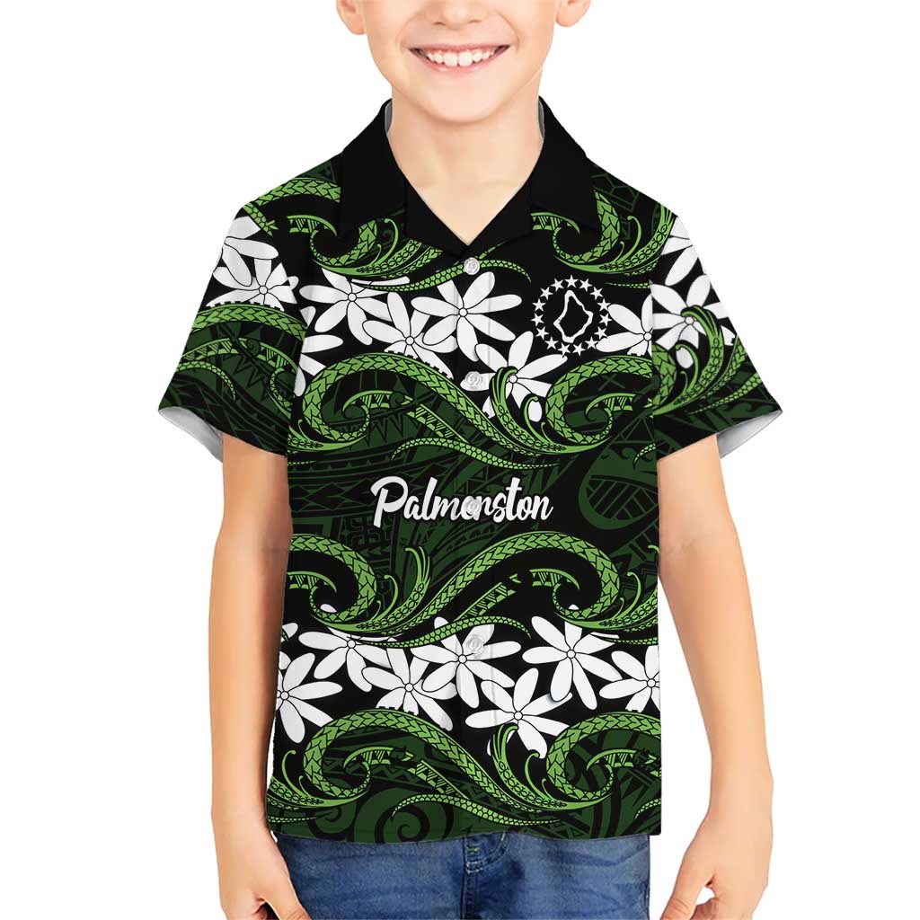 Personalised Cook Islands Palmerston Hawaiian Shirt Tiare Maori Polynesian Waves Tattoo LT14 - Polynesian Pride