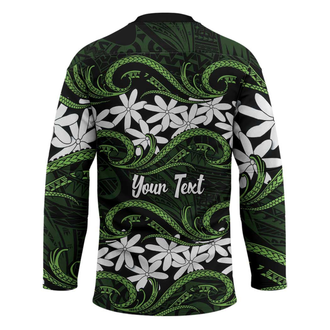 Personalised Cook Islands Palmerston Hockey Jersey Tiare Maori Polynesian Waves Tattoo LT14 - Polynesian Pride