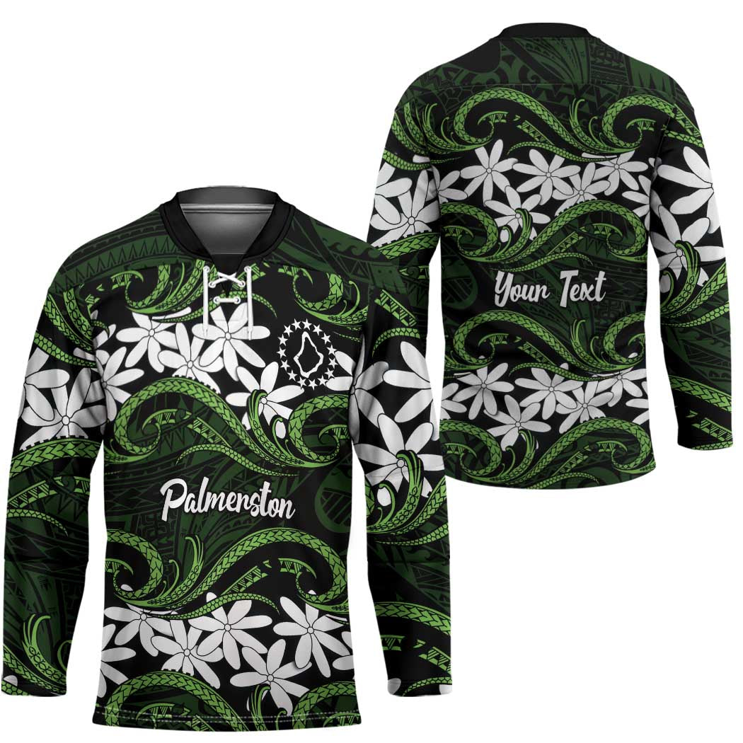 Personalised Cook Islands Palmerston Hockey Jersey Tiare Maori Polynesian Waves Tattoo LT14 - Polynesian Pride