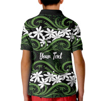 Personalised Cook Islands Palmerston Kid Polo Shirt Tiare Maori Polynesian Waves Tattoo LT14 - Polynesian Pride