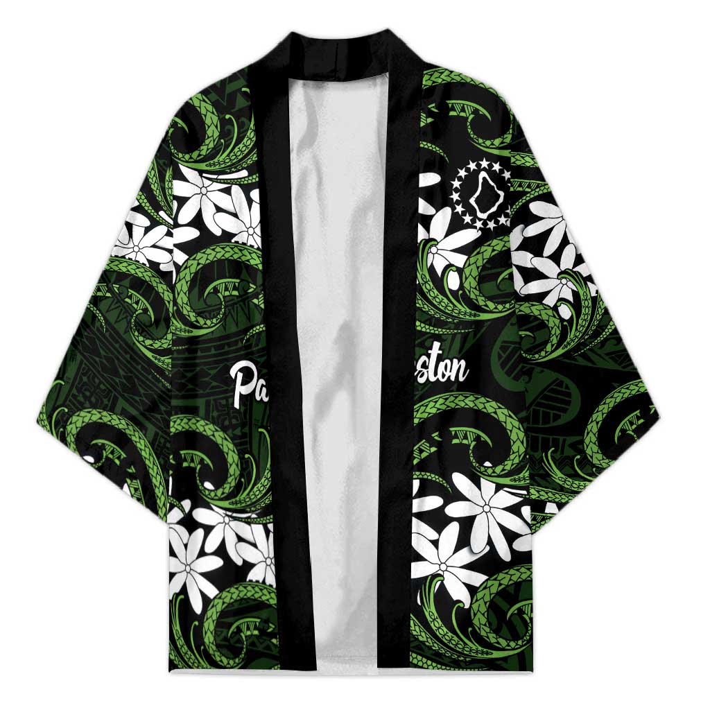 Personalised Cook Islands Palmerston Kimono Tiare Maori Polynesian Waves Tattoo