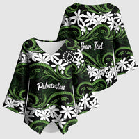 Personalised Cook Islands Palmerston Kimono Sleeve Blouse Tiare Maori Polynesian Waves Tattoo LT14 - Polynesian Pride