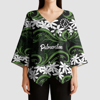 Personalised Cook Islands Palmerston Kimono Sleeve Blouse Tiare Maori Polynesian Waves Tattoo LT14 - Polynesian Pride