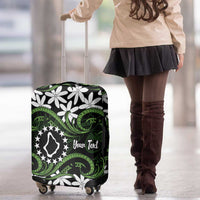 Personalised Cook Islands Palmerston Luggage Cover Tiare Maori Polynesian Waves Tattoo LT14 - Polynesian Pride