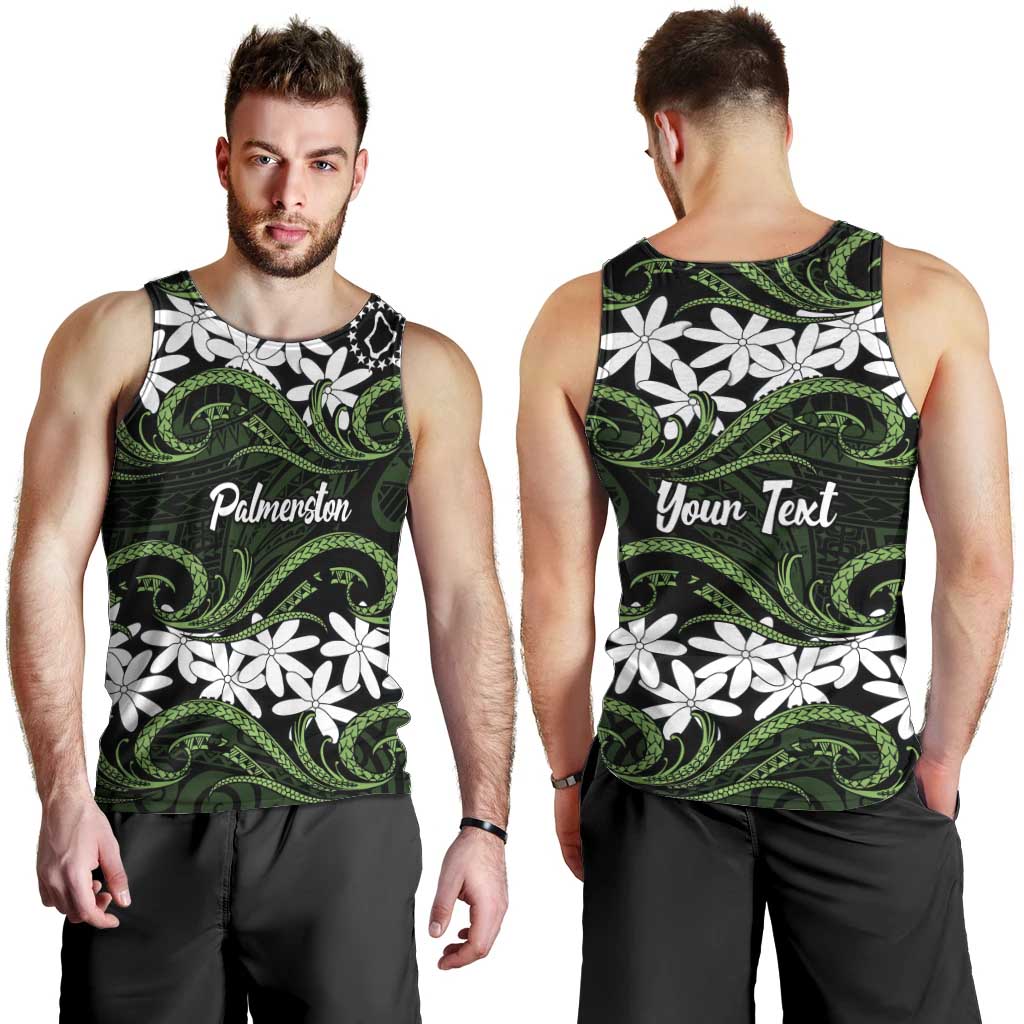Personalised Cook Islands Palmerston Men Tank Top Tiare Maori Polynesian Waves Tattoo LT14 - Polynesian Pride