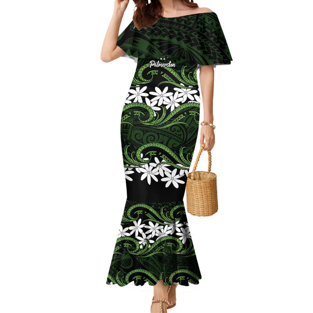 Personalised Cook Islands Palmerston Mermaid Dress Tiare Maori Polynesian Waves Tattoo
