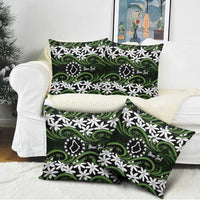 Personalised Cook Islands Palmerston Pillow Cover Tiare Maori Polynesian Waves Tattoo LT14 - Polynesian Pride