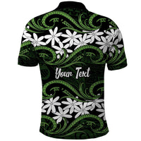 Personalised Cook Islands Palmerston Polo Shirt Tiare Maori Polynesian Waves Tattoo LT14 - Polynesian Pride