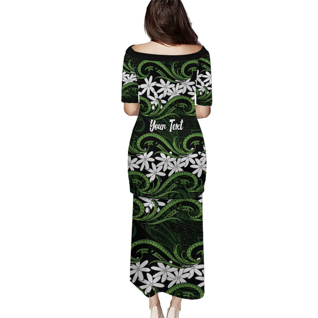 Personalised Cook Islands Palmerston Puletasi Tiare Maori Polynesian Waves Tattoo LT14 - Polynesian Pride