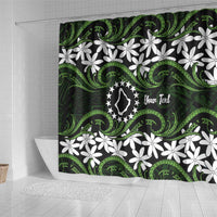 Personalised Cook Islands Palmerston Shower Curtain Tiare Maori Polynesian Waves Tattoo LT14 - Polynesian Pride