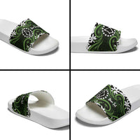 Personalised Cook Islands Palmerston Slide Sandals Tiare Maori Polynesian Waves Tattoo LT14 - Polynesian Pride