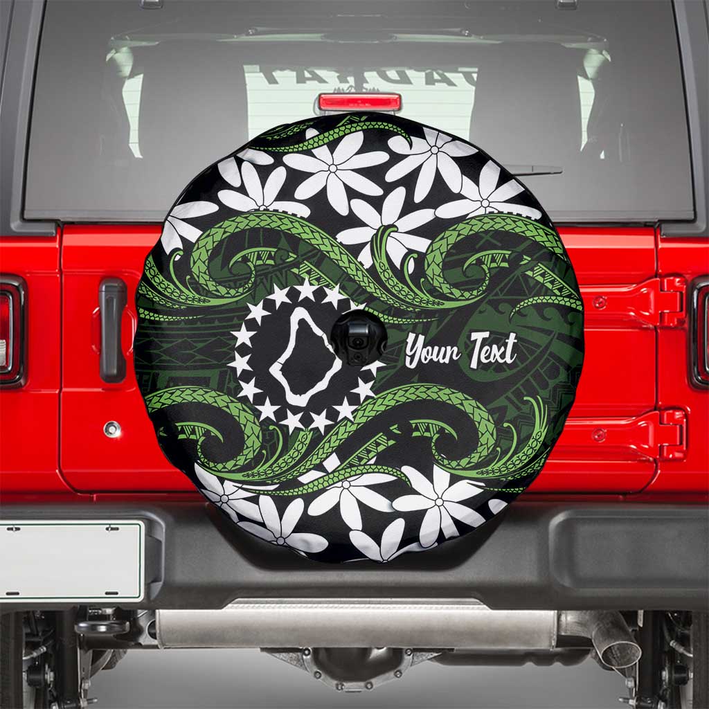Personalised Cook Islands Palmerston Spare Tire Cover Tiare Maori Polynesian Waves Tattoo LT14 - Polynesian Pride