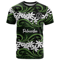 Personalised Cook Islands Palmerston T Shirt Tiare Maori Polynesian Waves Tattoo LT14 Green - Polynesian Pride