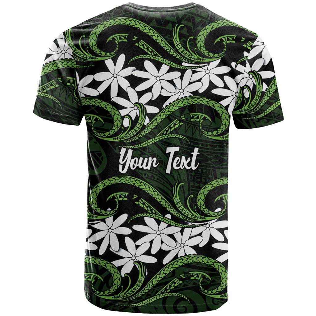 Personalised Cook Islands Palmerston T Shirt Tiare Maori Polynesian Waves Tattoo LT14 - Polynesian Pride