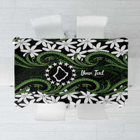 Personalised Cook Islands Palmerston Tablecloth Tiare Maori Polynesian Waves Tattoo LT14 Green - Polynesian Pride