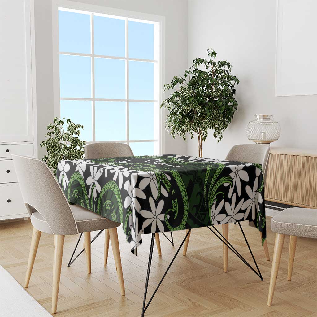 Personalised Cook Islands Palmerston Tablecloth Tiare Maori Polynesian Waves Tattoo LT14 - Polynesian Pride