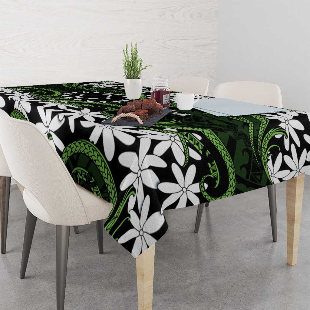 Personalised Cook Islands Palmerston Tablecloth Tiare Maori Polynesian Waves Tattoo LT14 - Polynesian Pride