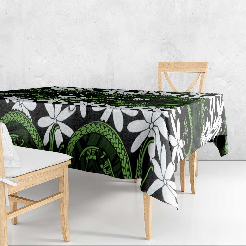 Personalised Cook Islands Palmerston Tablecloth Tiare Maori Polynesian Waves Tattoo LT14 - Polynesian Pride