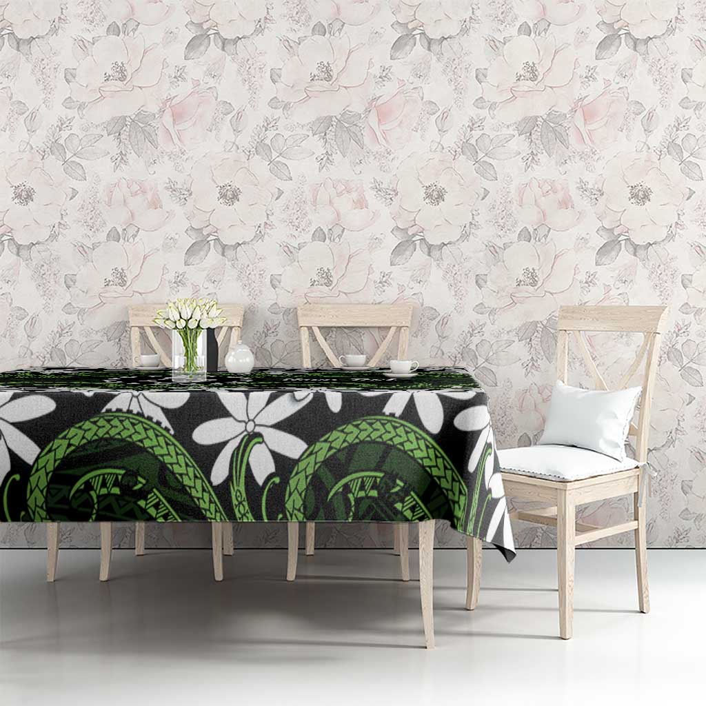 Personalised Cook Islands Palmerston Tablecloth Tiare Maori Polynesian Waves Tattoo LT14 - Polynesian Pride