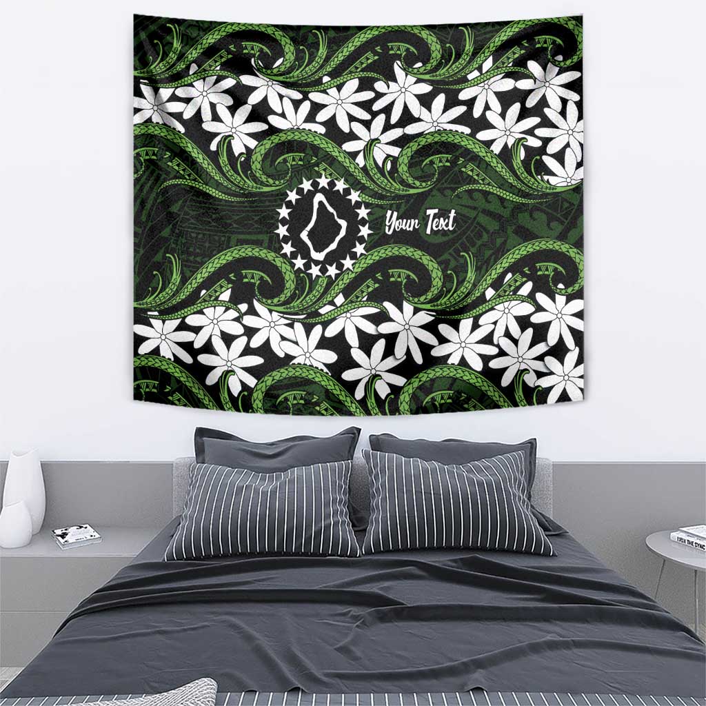 Personalised Cook Islands Palmerston Tapestry Tiare Maori Polynesian Waves Tattoo LT14 - Polynesian Pride