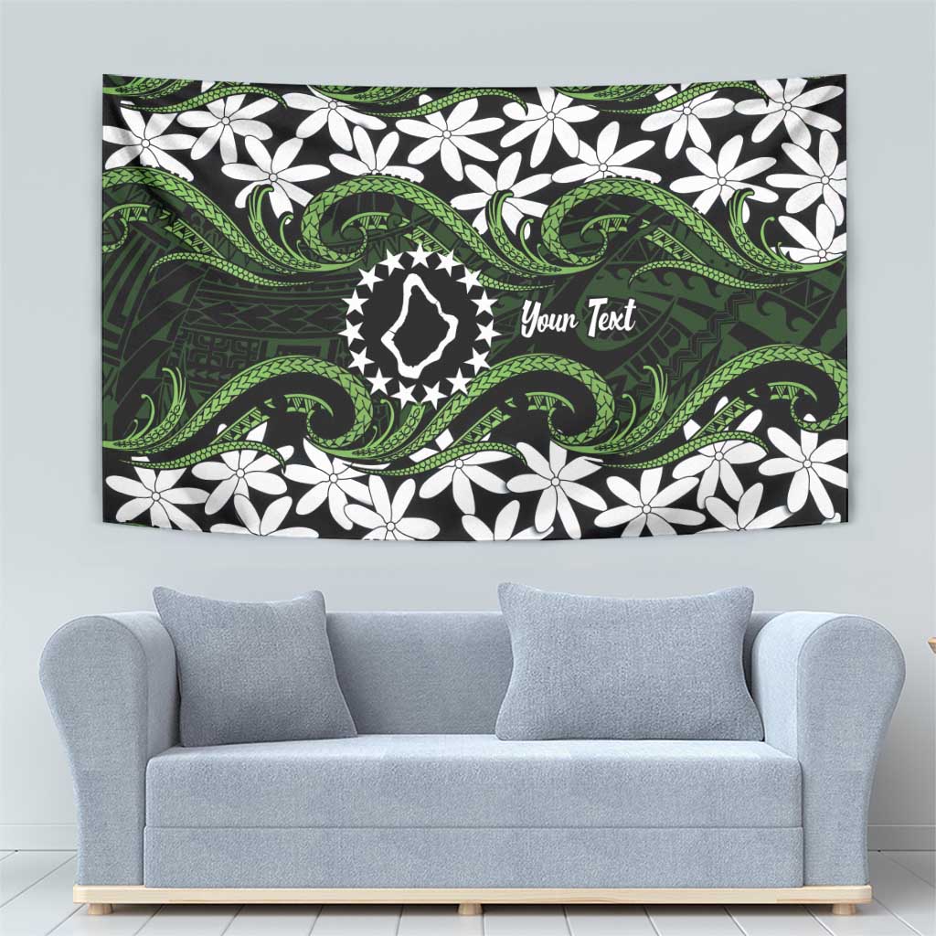 Personalised Cook Islands Palmerston Tapestry Tiare Maori Polynesian Waves Tattoo LT14 - Polynesian Pride