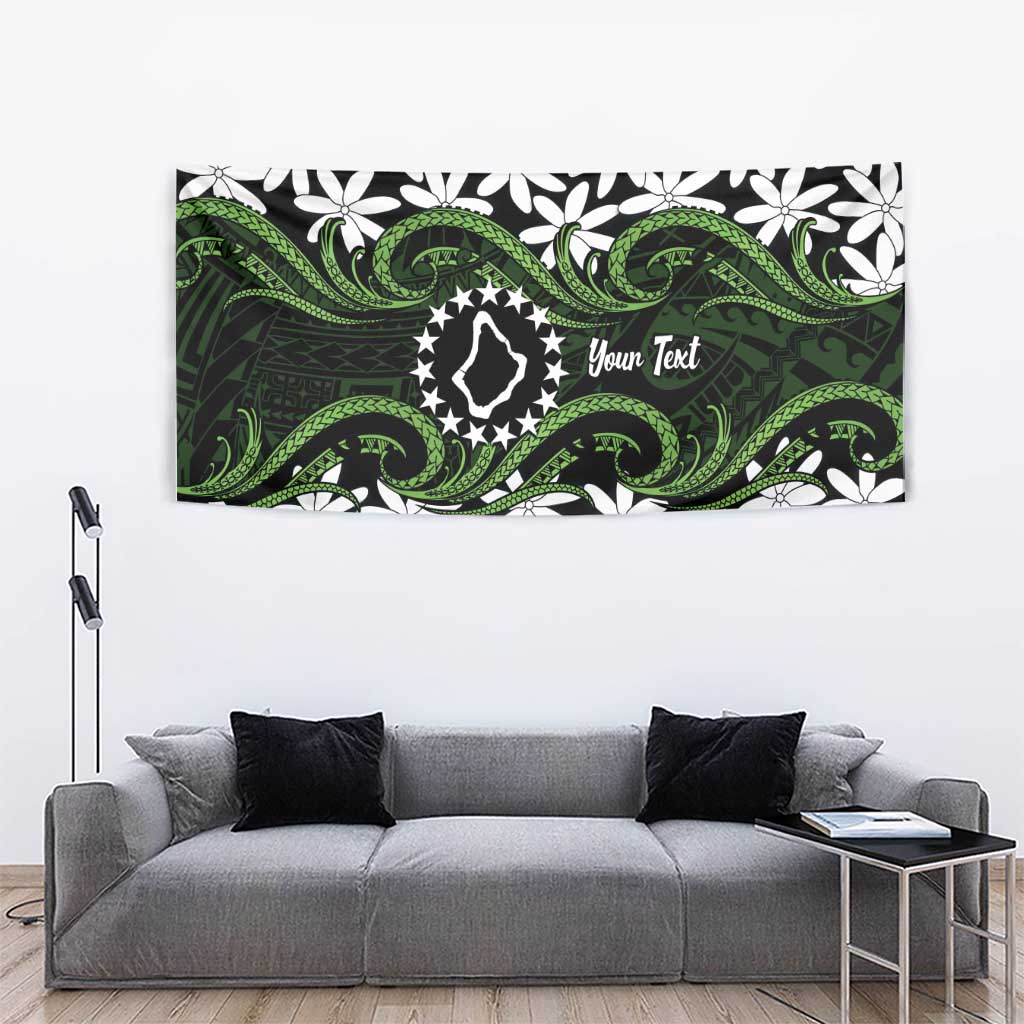 Personalised Cook Islands Palmerston Tapestry Tiare Maori Polynesian Waves Tattoo LT14 - Polynesian Pride
