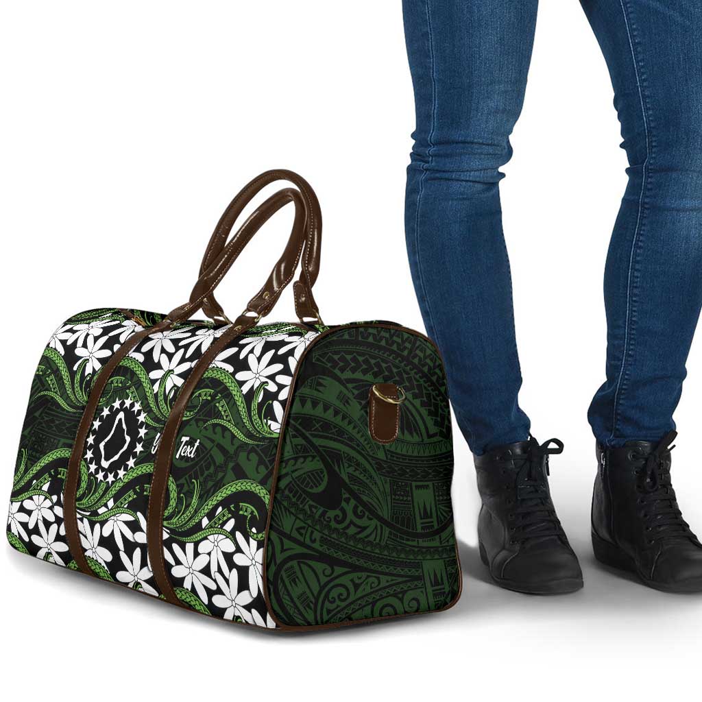 Personalised Cook Islands Palmerston Travel Bag Tiare Maori Polynesian Waves Tattoo LT14 - Polynesian Pride