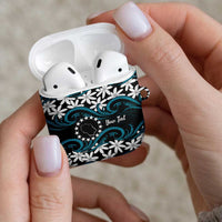 Personalised Cook Islands Penrhyn Atoll AirPods Case Tiare Maori Polynesian Waves Tattoo LT14 - Polynesian Pride