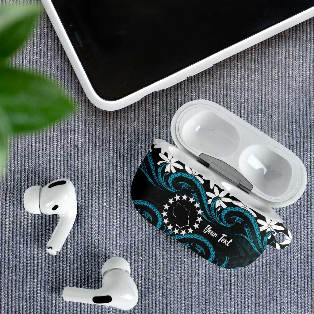 Personalised Cook Islands Penrhyn Atoll AirPods Case Tiare Maori Polynesian Waves Tattoo LT14 - Polynesian Pride