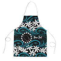 Personalised Cook Islands Penrhyn Atoll Apron Tiare Maori Polynesian Waves Tattoo LT14 Blue - Polynesian Pride