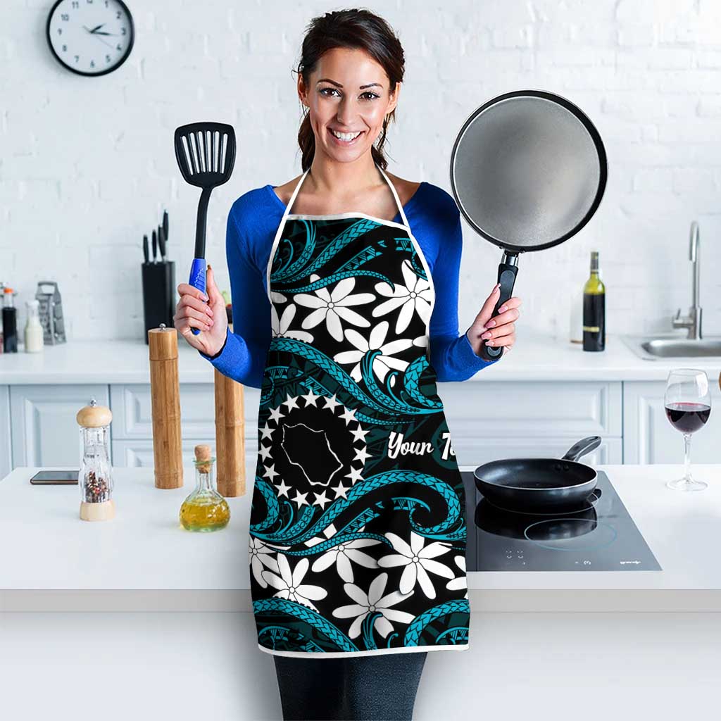 Personalised Cook Islands Penrhyn Atoll Apron Tiare Maori Polynesian Waves Tattoo LT14 - Polynesian Pride