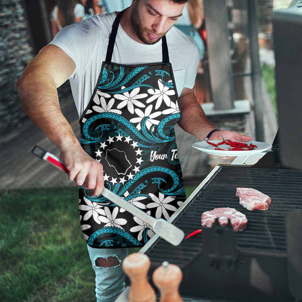 Personalised Cook Islands Penrhyn Atoll Apron Tiare Maori Polynesian Waves Tattoo LT14 - Polynesian Pride