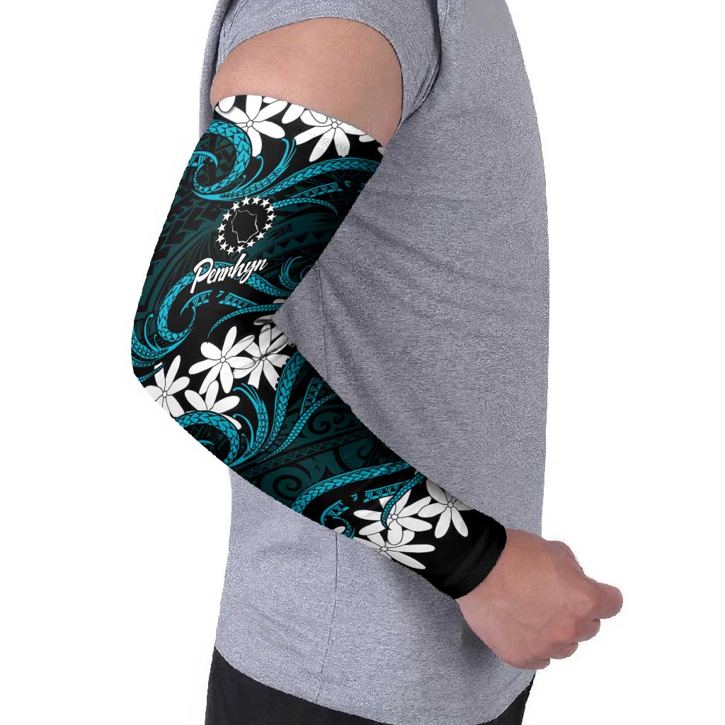 Personalised Cook Islands Penrhyn Atoll Arm Sleeves Tiare Maori Polynesian Waves Tattoo